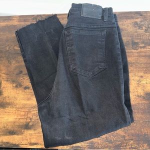 Route 66 Womens High Waisted‎ Y2K Black Jeans Size 13/14 Distressed Bottom
